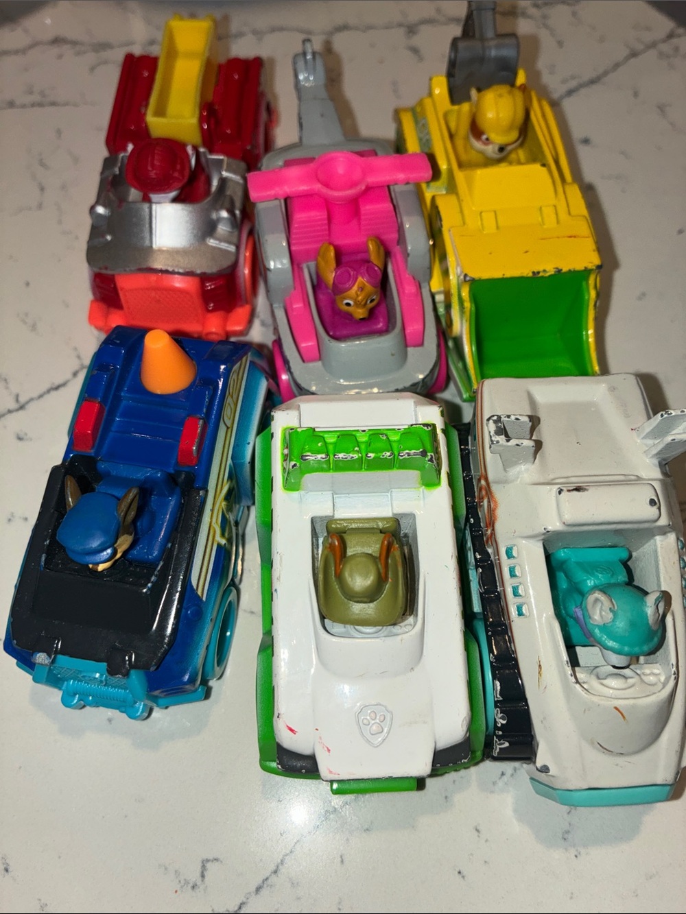 Paw Patrol Mini Vehicle Set - Blue, Pink, Yellow, Green, White